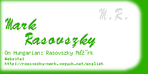 mark rasovszky business card